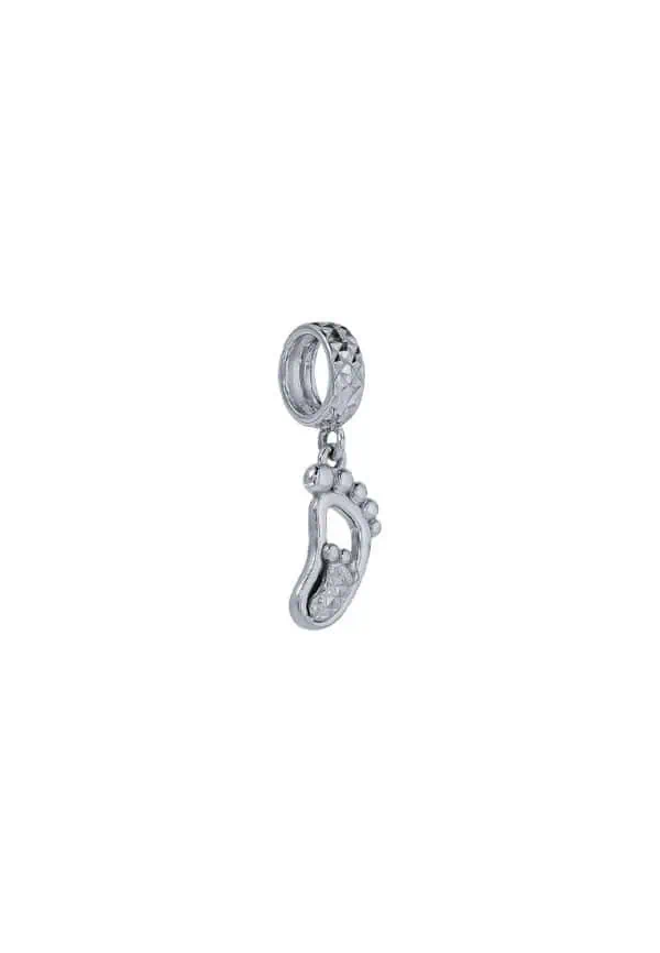 TOMEI Foot-Print Charm, White Gold 585
