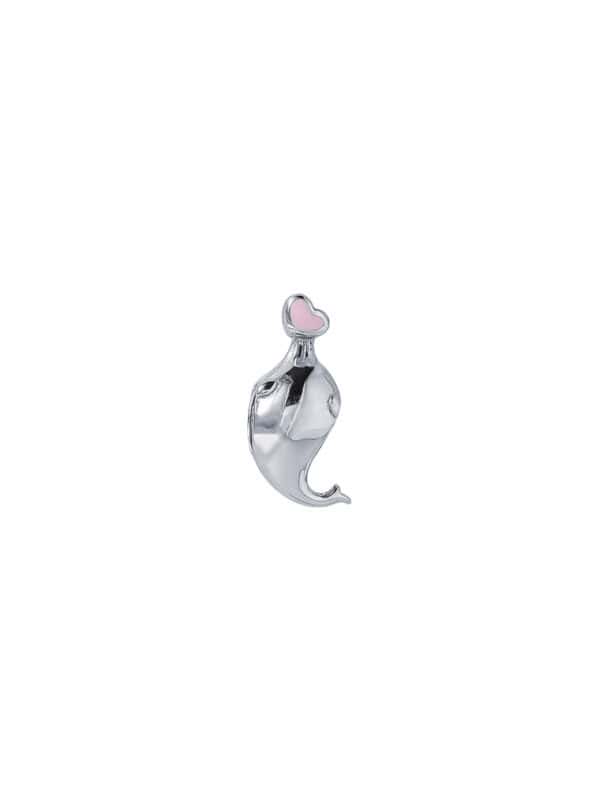 TOMEI Dolphin Charm, White Gold 585
