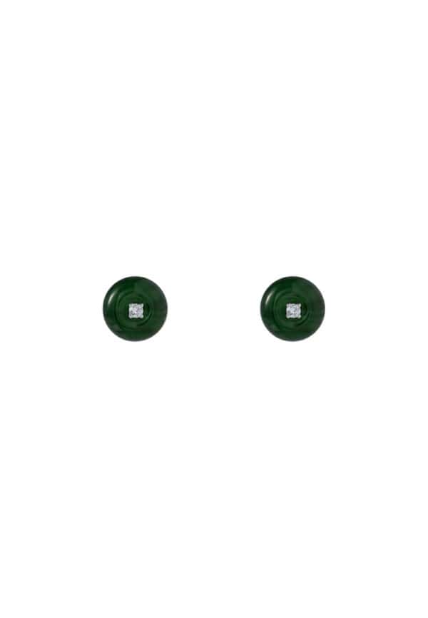TOMEI Jade Earrings, White Gold 750