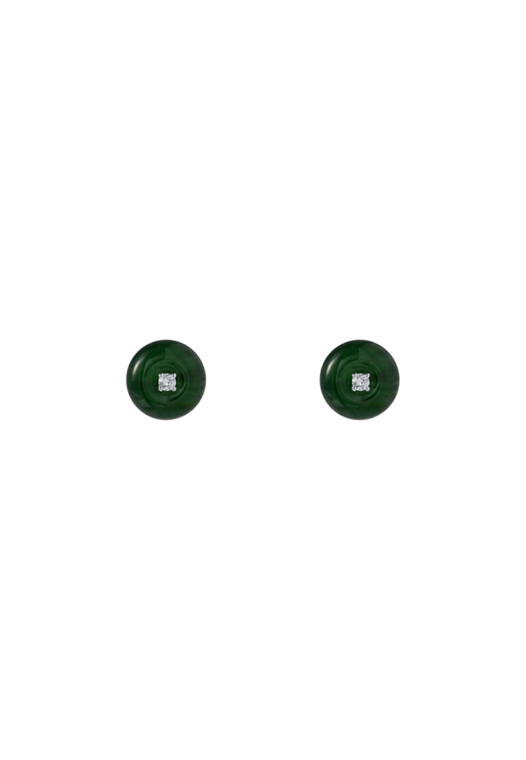 TOMEI Jade Earrings, White Gold 750