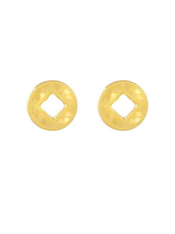 TOMEI Coin Earrings, Yellow Gold 916