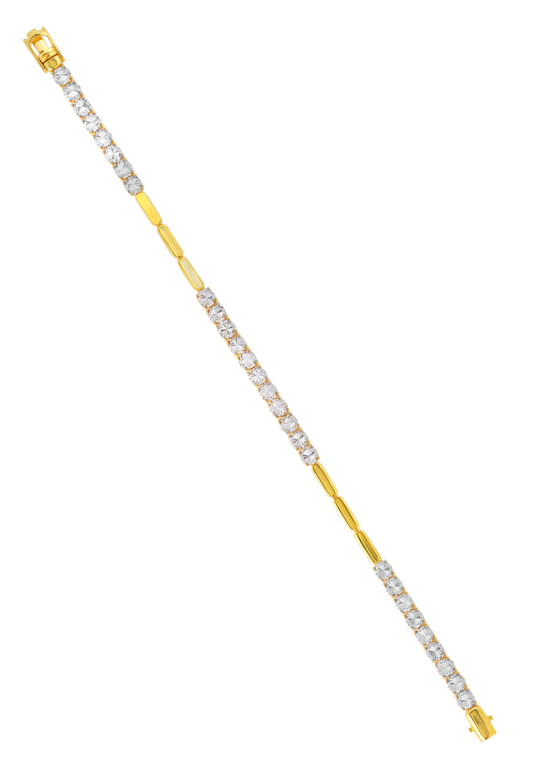 TOMEI Diamond Cut Collection Bracelet, Yellow Gold 916