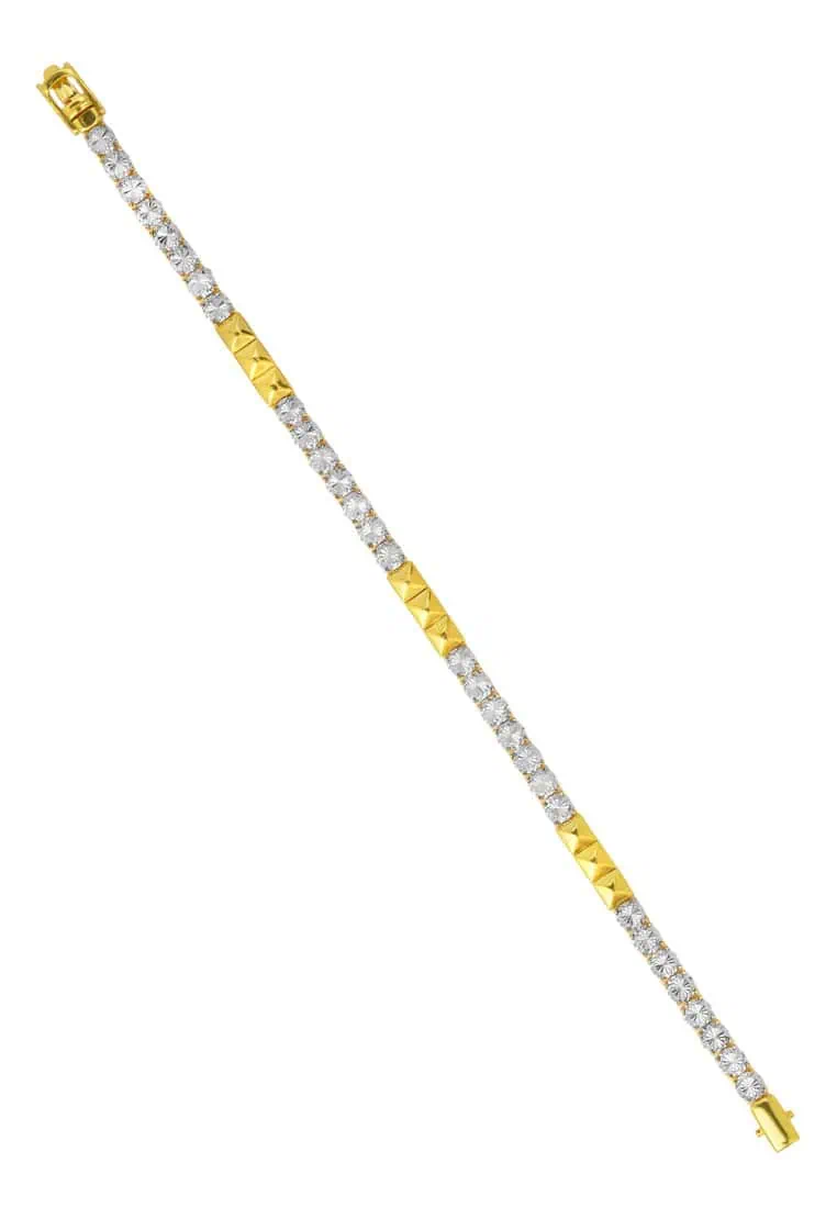 TOMEI Diamond Cut Collection Bracelet, Yellow Gold 916