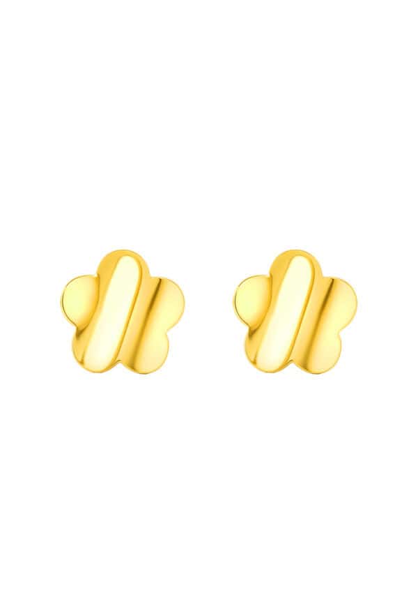 TOMEI Flower Earrings, Yellow Gold 916