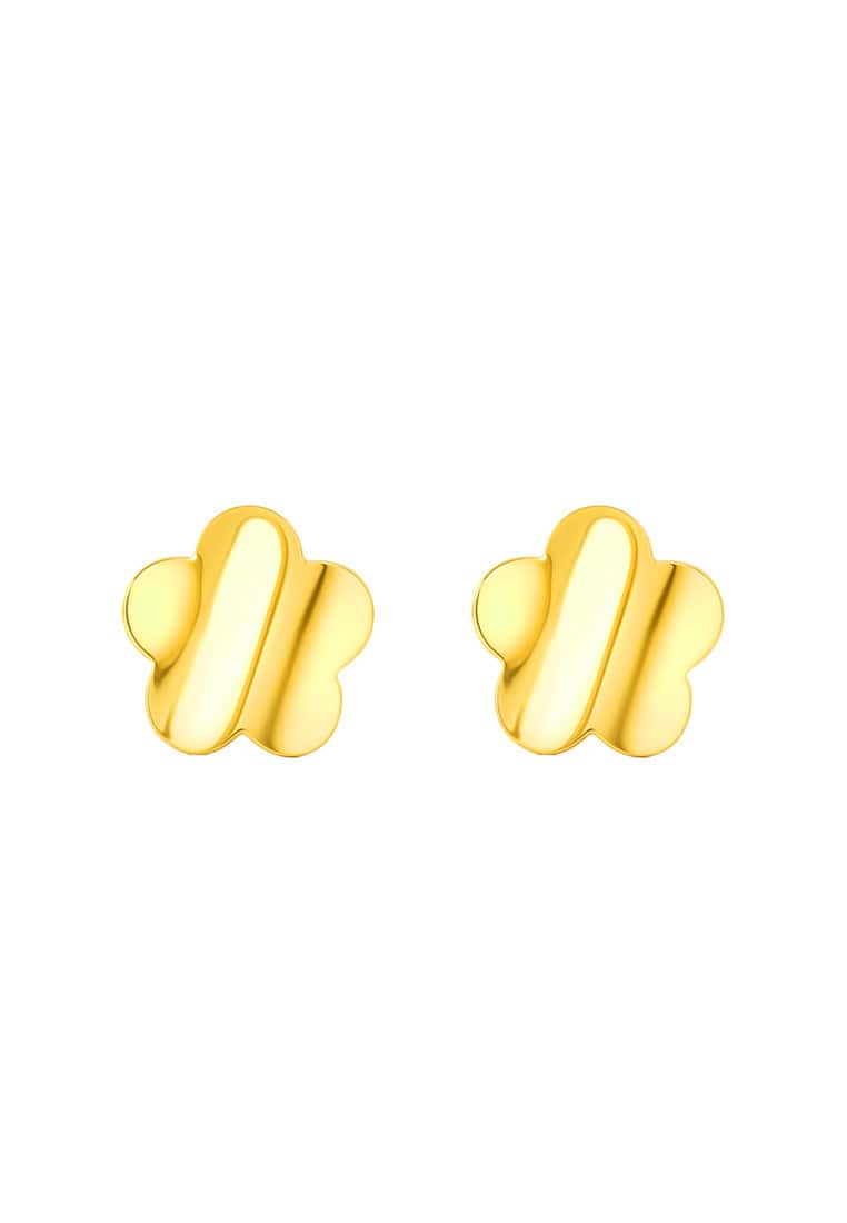 TOMEI Flower Earrings, Yellow Gold 916