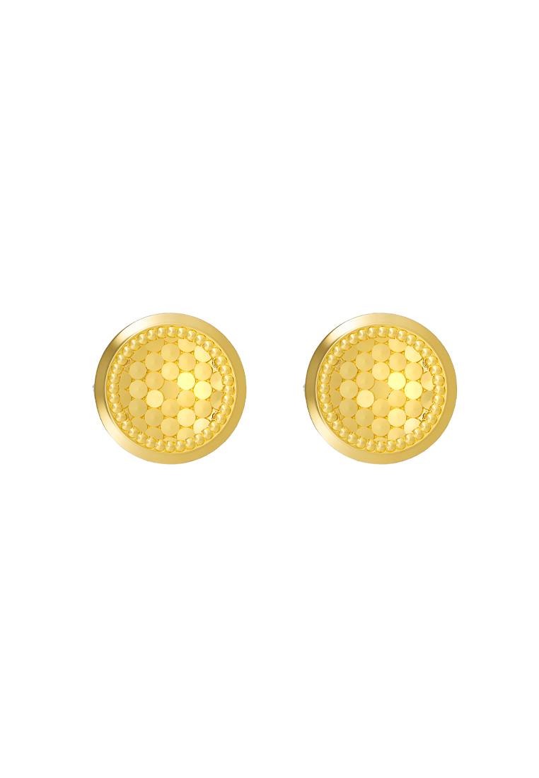 TOMEI Circle Earrings, Yellow Gold 916