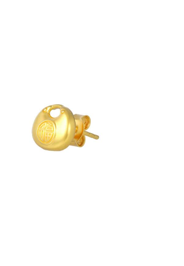 TOMEI Fu-Zi Bag Earrings, Yellow Gold 916
