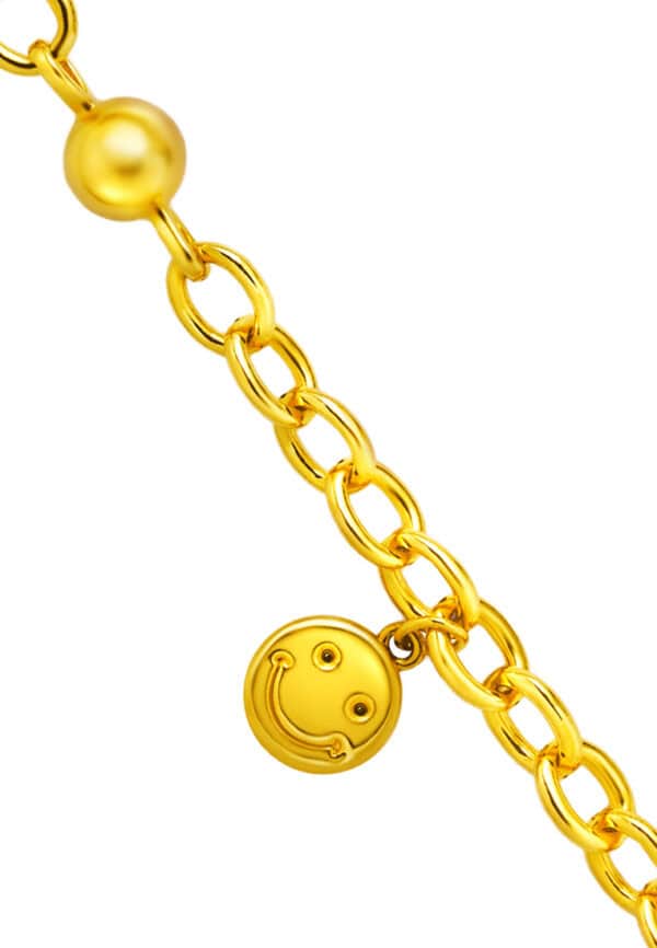 TOMEI Smile Emoji Bracelet, Yellow Gold 999
