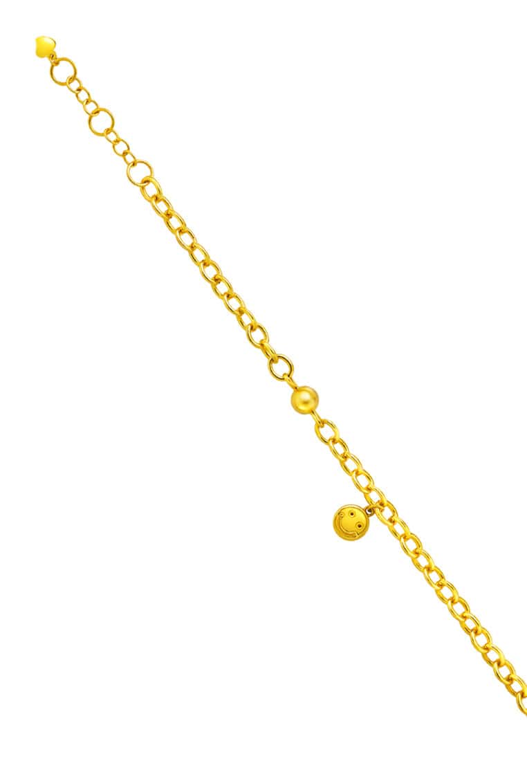 TOMEI Smile Emoji Bracelet, Yellow Gold 999