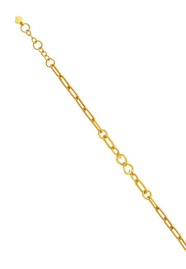 TOMEI Dwi-Heart Bracelet, Yellow Gold 999