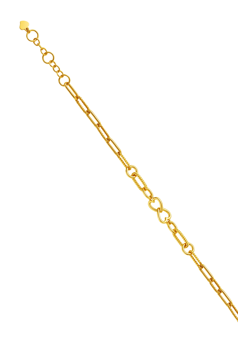 TOMEI Dwi-Heart Bracelet, Yellow Gold 999