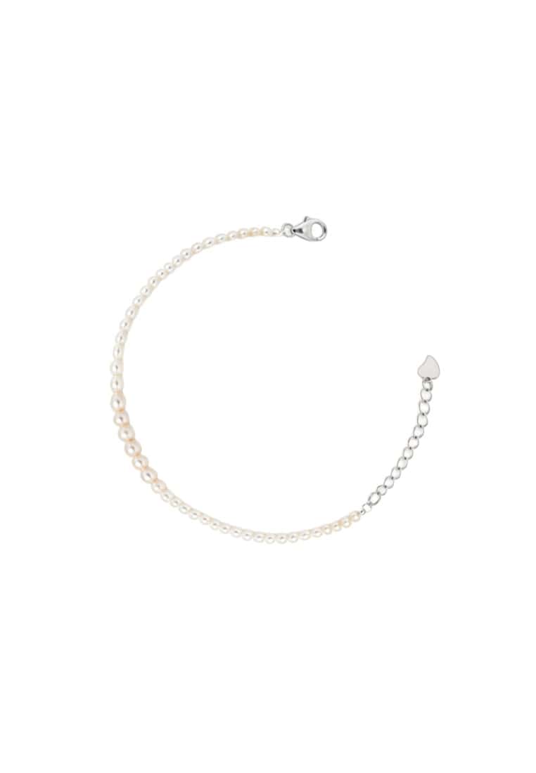 TOMEI Pearlfect Love Single Strand White Pearl Bracelet