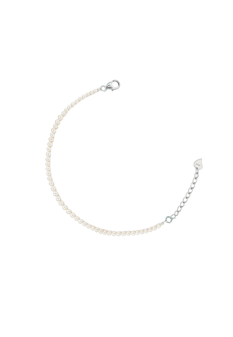 TOMEI Pearlfect Love Single Strand White Pearl Bracelet