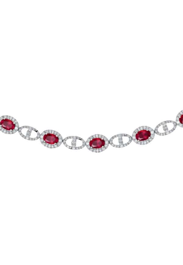 TOMEI Ruby Bracelet, White Gold 750/18K
