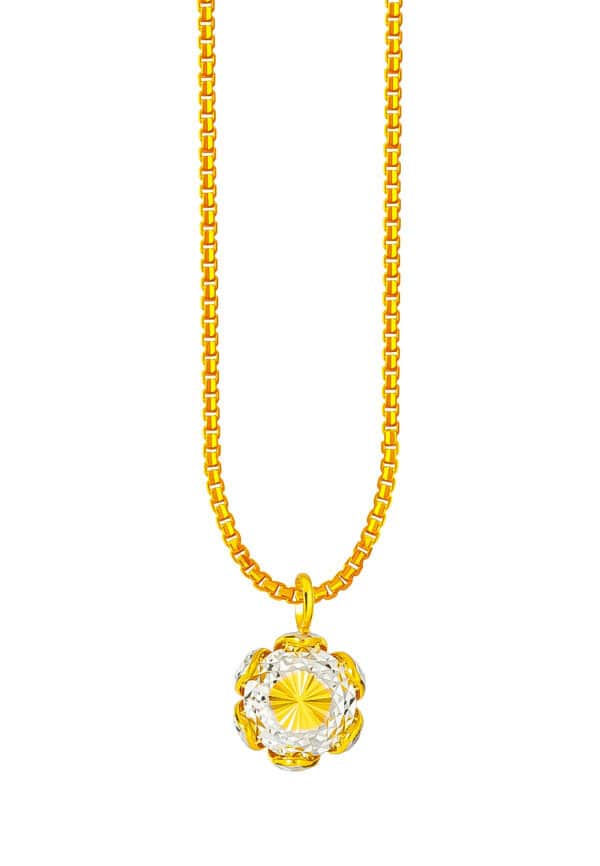 TOMEI Dual-Tone Pendant, Yellow Gold 916/22K