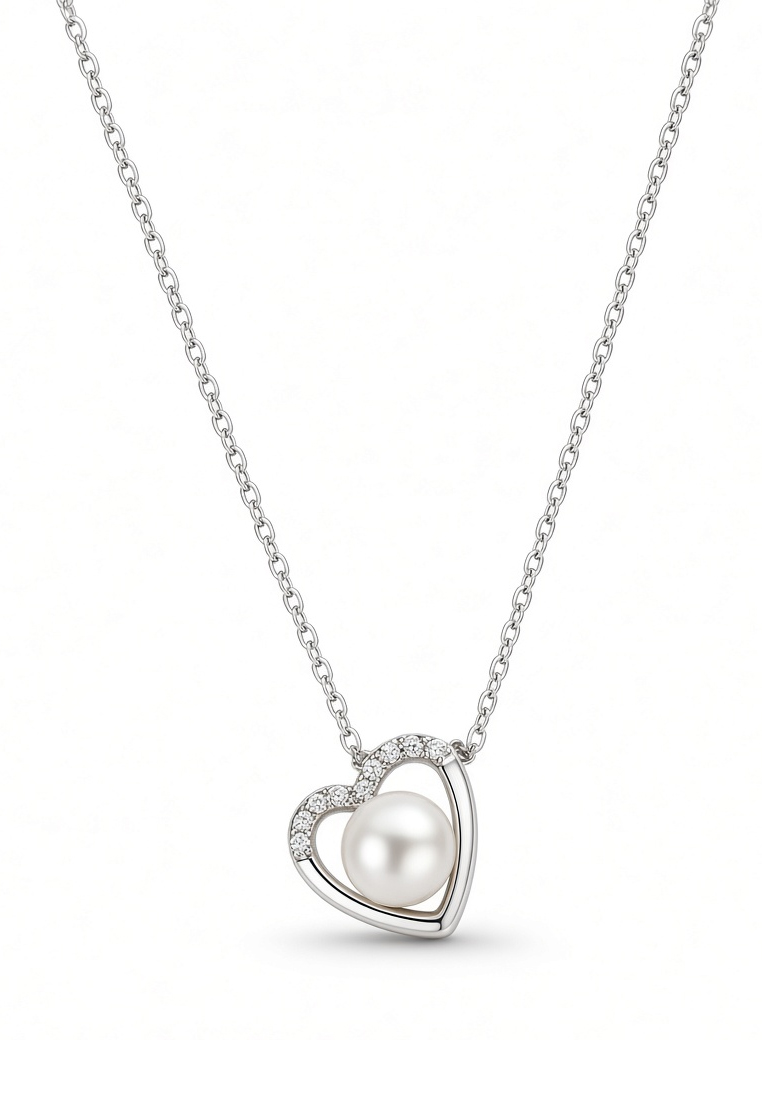 TOMEI Blissful Collection Pearl Necklace, White Gold 585/14K