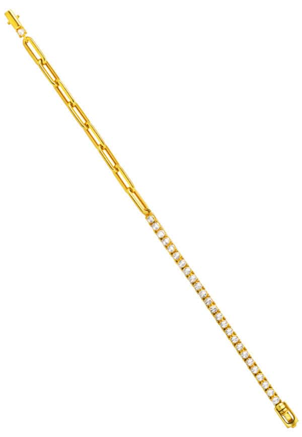 TOMEI Diamond Cut Collection Bracelet, Yellow Gold 916/22K