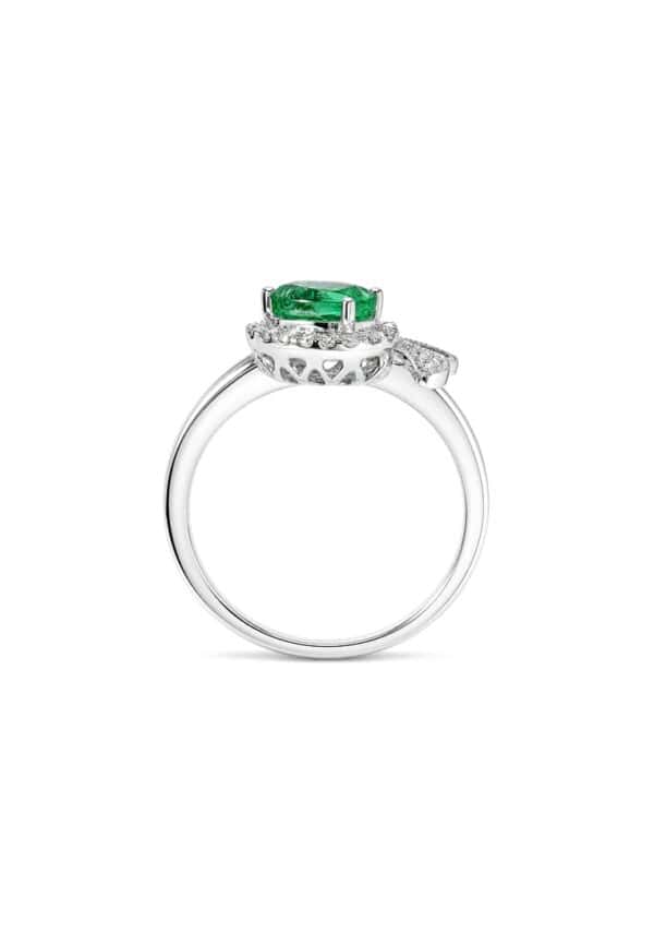 TOMEI Emerald Ring, White Gold 750/18K