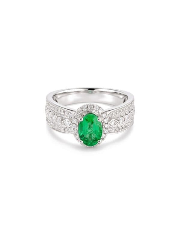 E00000184_01 TOMEI Emerald Ring, White Gold 750/18K