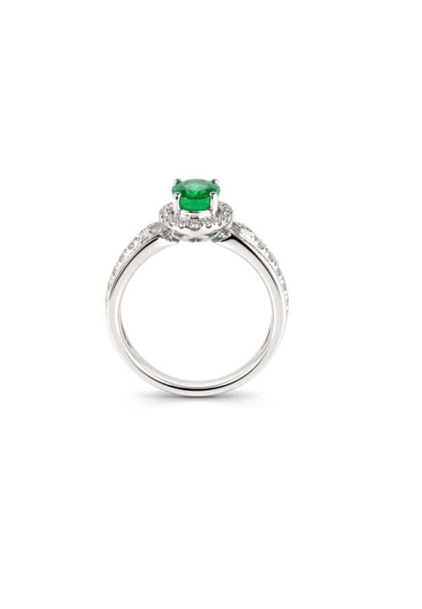 TOMEI Emerald Ring, White Gold 750/18K