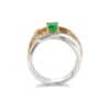 TOMEI Emerald Ring, White+Yellow Gold 750/18K
