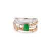 TOMEI Emerald Ring, White+Yellow Gold 750/18K