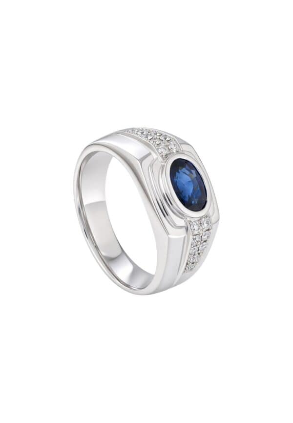 TOMEI Sapphire Ring, White Gold 750/18K