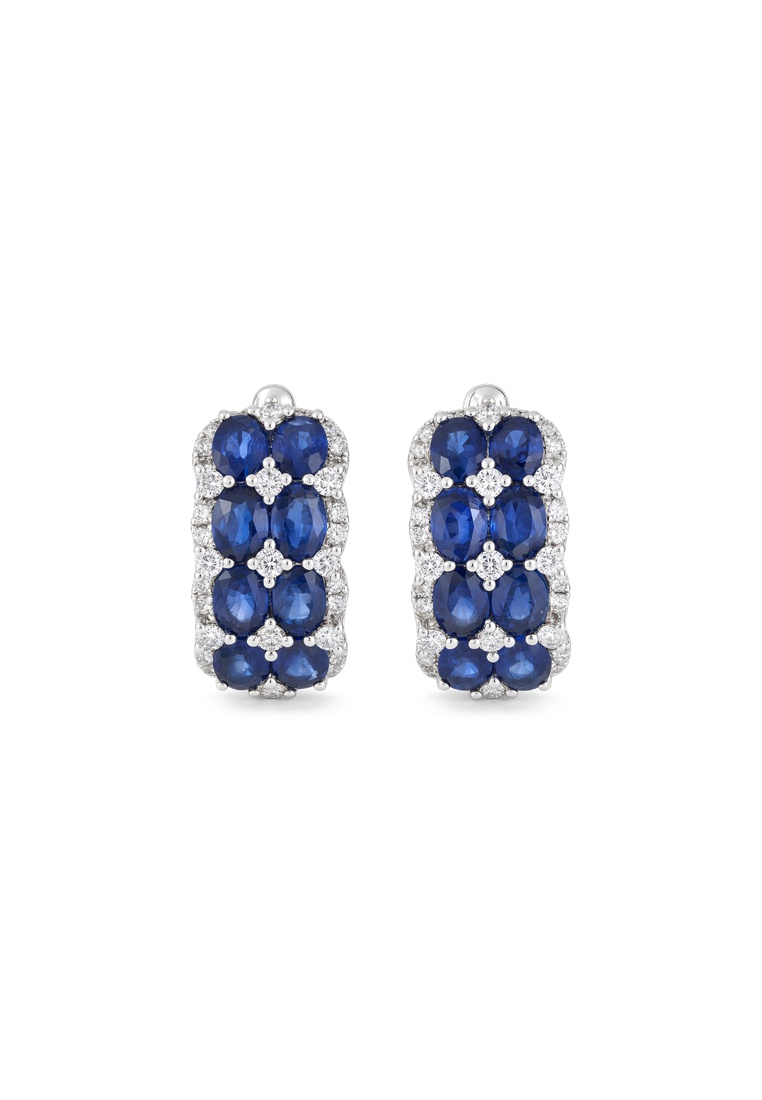 TOMEI Sapphire Earrings, White Gold 750/18K