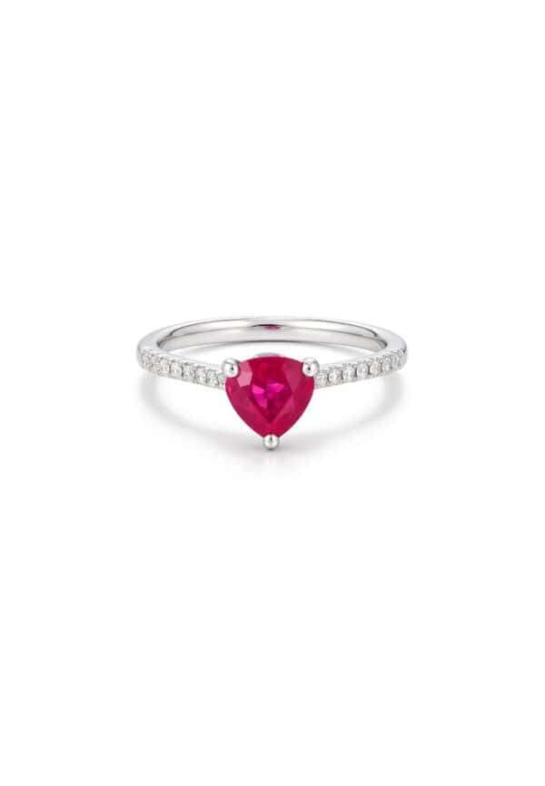 TOMEI Ruby Ring, White Gold 750/18K