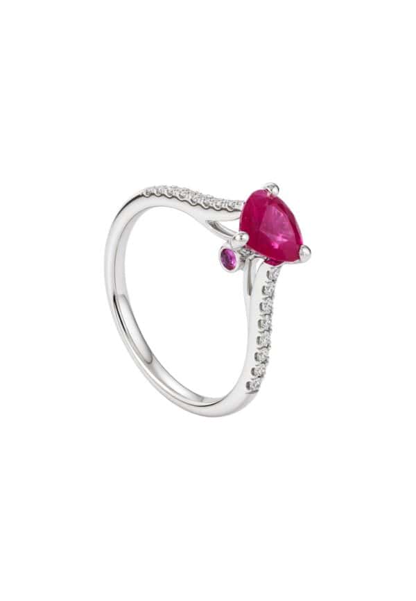 TOMEI Ruby Ring, White Gold 750/18K