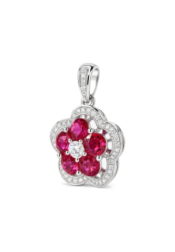 TOMEI Ruby Pendant, White Gold 750/18K