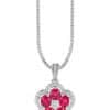 TOMEI Ruby Pendant, White Gold 750/18K