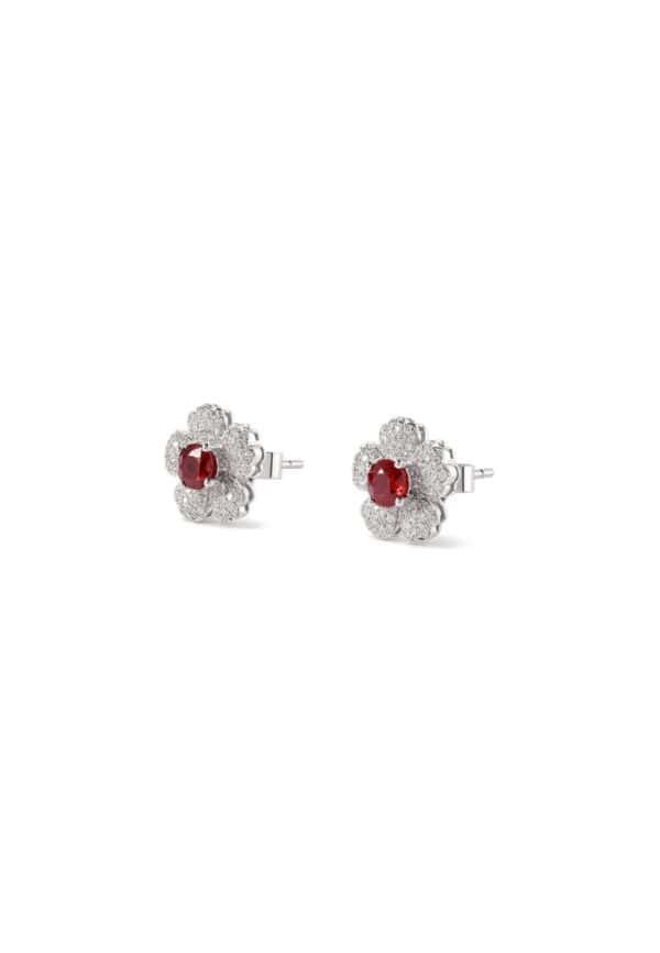 TOMEI Ruby Earrings, White Gold 750/18K