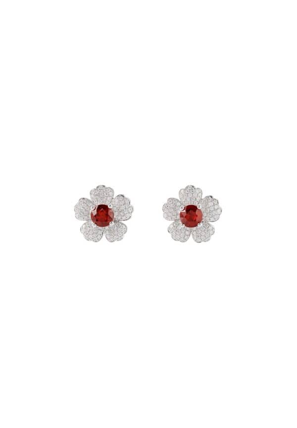 TOMEI Ruby Earrings, White Gold 750/18K