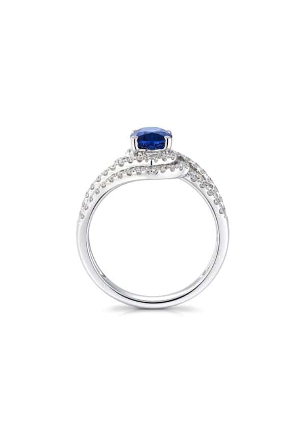TOMEI Sapphire Ring, White Gold 750/18K
