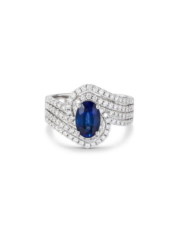 TOMEI Sapphire Ring, White Gold 750/18K