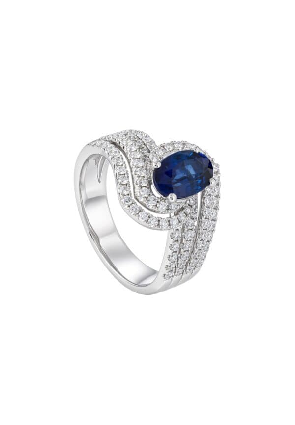 TOMEI Sapphire Ring, White Gold 750/18K