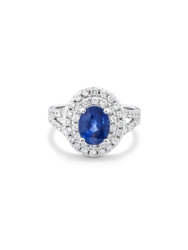 TOMEI Sapphire Ring, White Gold 750/18K