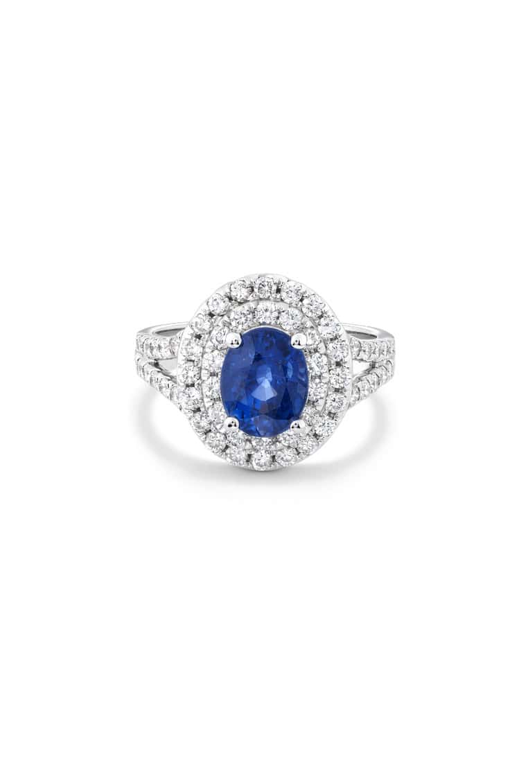 TOMEI Sapphire Ring, White Gold 750/18K