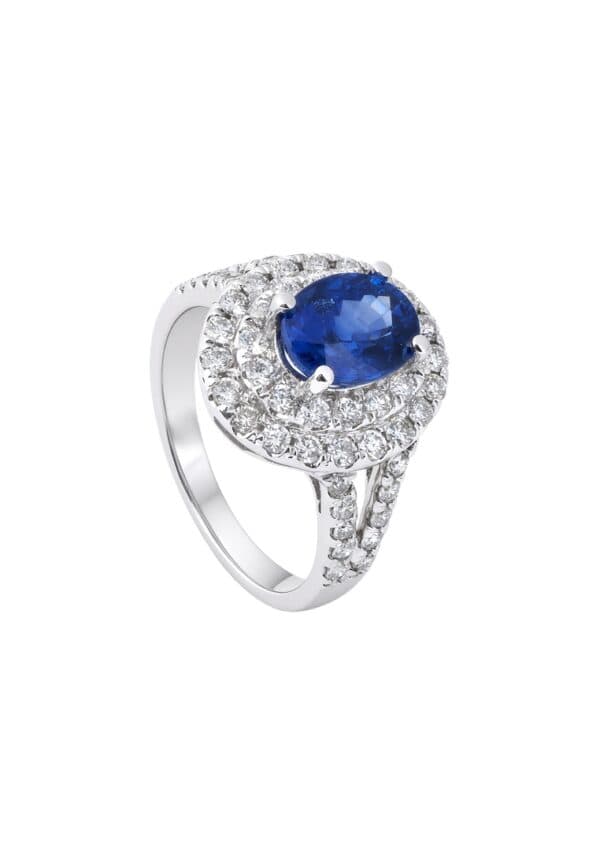 TOMEI Sapphire Ring, White Gold 750/18K