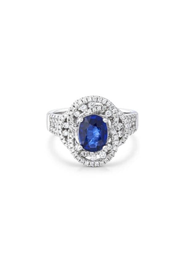 TOMEI Sapphire Ring, White Gold 750/18K
