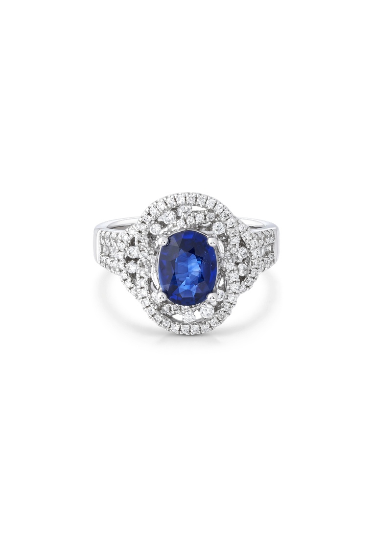 TOMEI Sapphire Ring, White Gold 750/18K