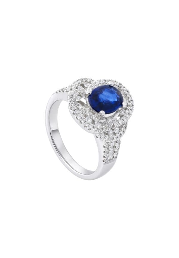 TOMEI Sapphire Ring, White Gold 750/18K