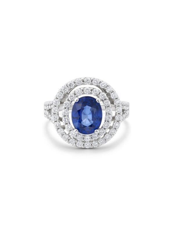 TOMEI Sapphire Ring, White Gold 750/18K