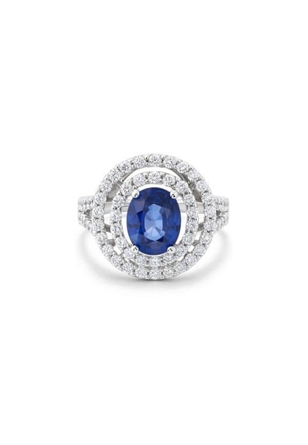 TOMEI Sapphire Ring, White Gold 750/18K