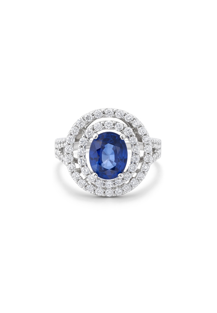 TOMEI Sapphire Ring, White Gold 750/18K