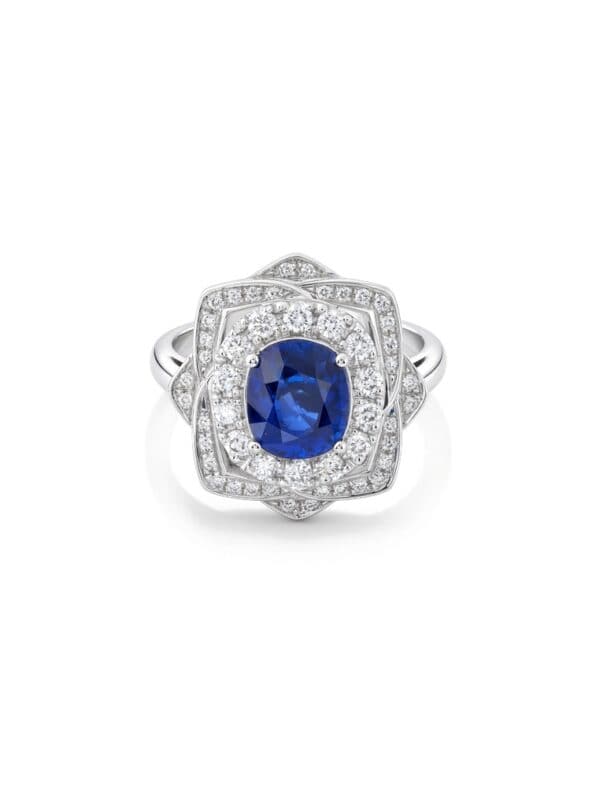 TOMEI Sapphire Ring, White Gold 750/18K
