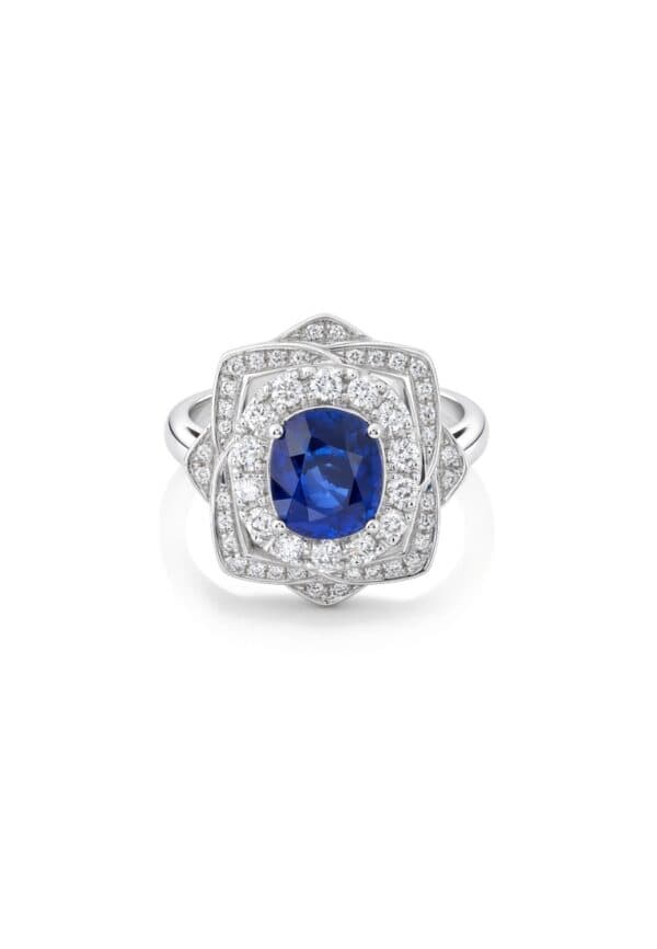 TOMEI Sapphire Ring, White Gold 750/18K
