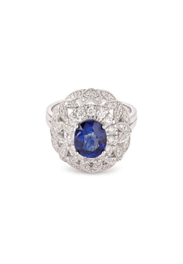 TOMEI Sapphire Ring, White Gold 750/18K
