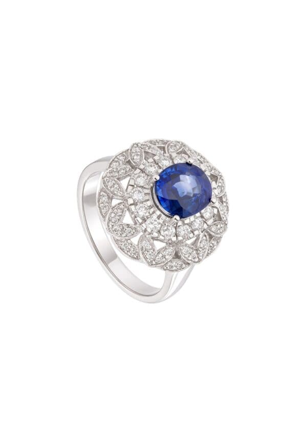TOMEI Sapphire Ring, White Gold 750/18K